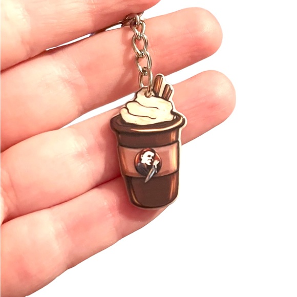 Horror Coffee/Latte Keychains - Freddy - Ghostface - Michael Myers & Jason - Picture 2 of 4